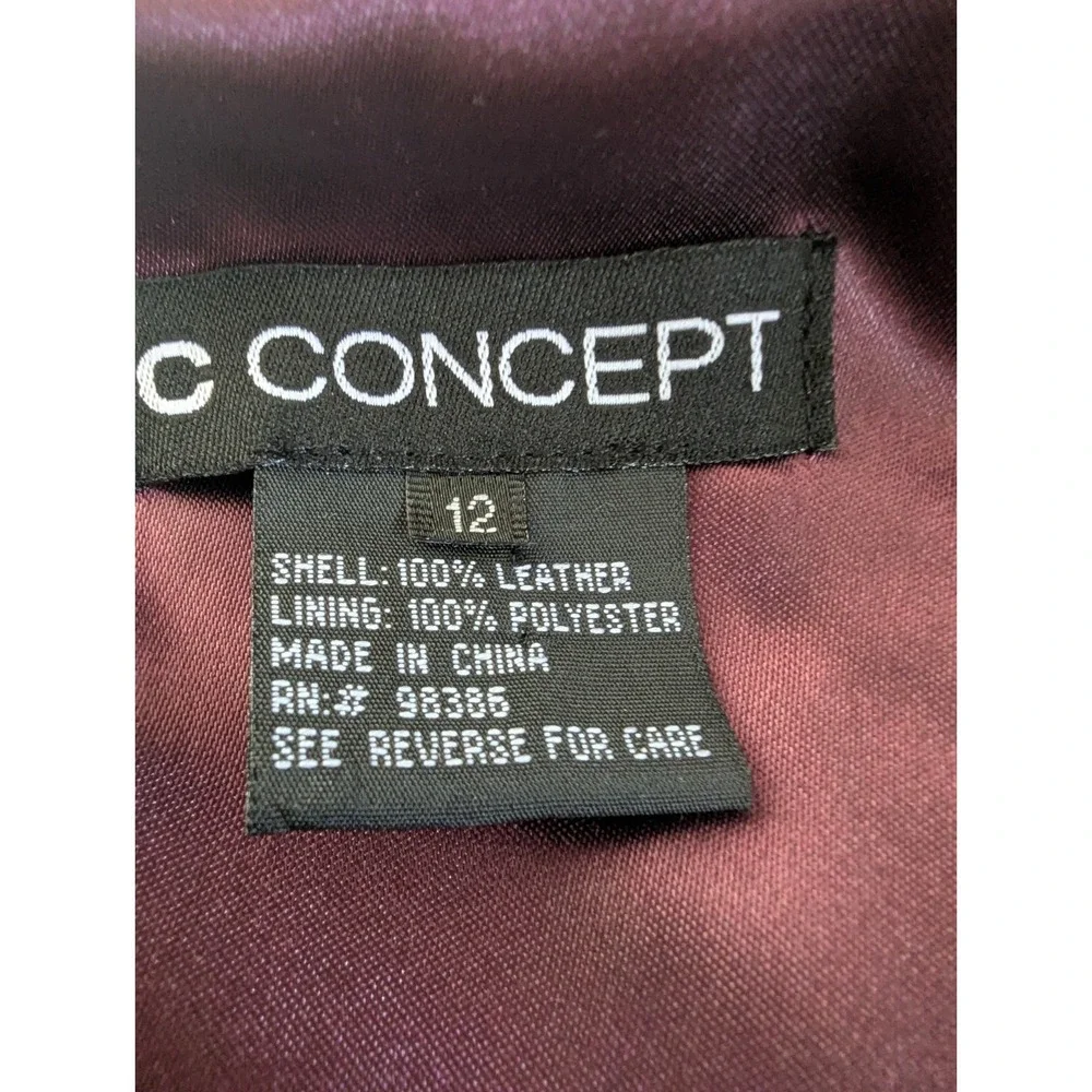 C Concept Burgundy Suede Jacket‎ Women's Sz 12 Button Up Timeless Office Classic